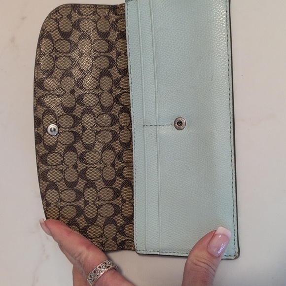 Coach Light Green Long Wallet - Picture 4 of 7